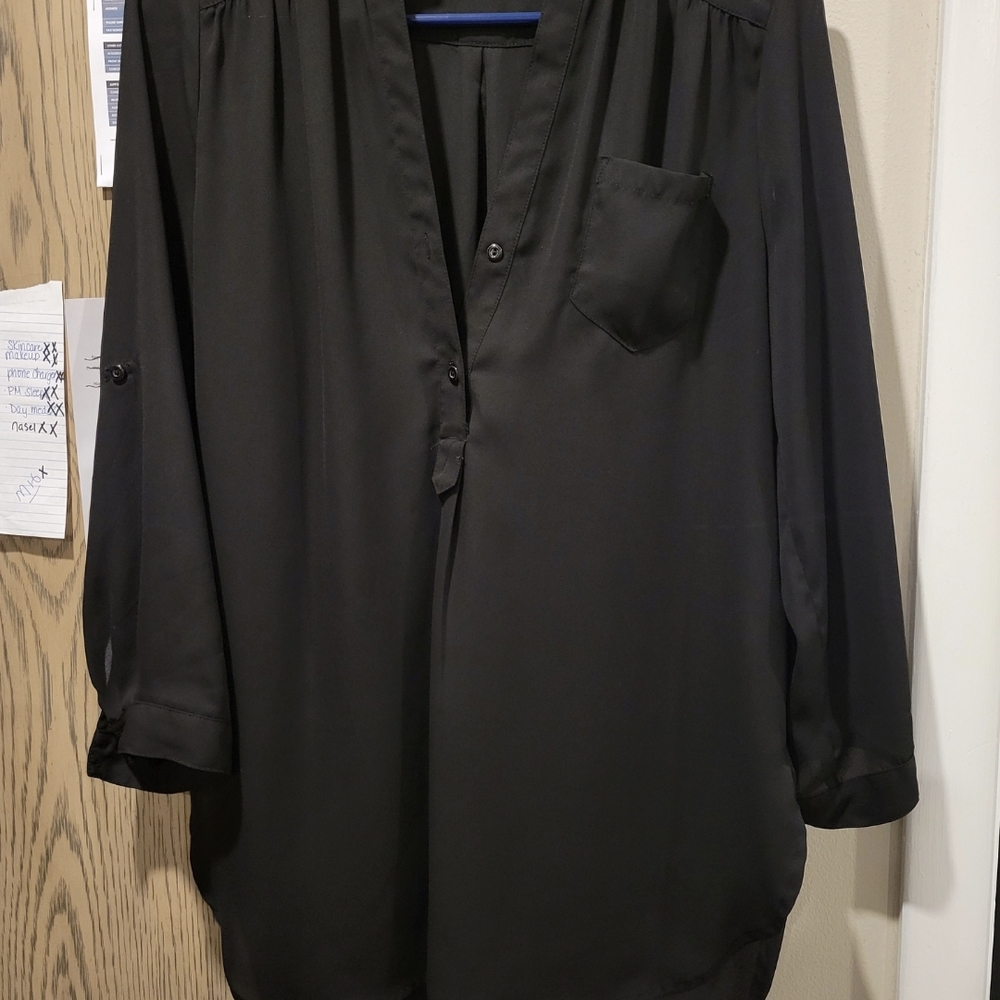 Black Button-Up Blouse